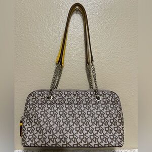 Sold - DKNYC Brown and Yellow Shoulder Bag